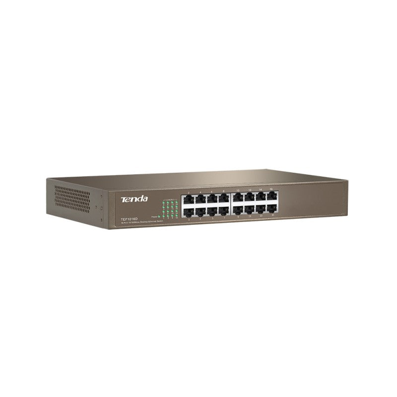 Tenda TEF1016D 16-Port Fast Ethernet Desktop/Rackmount Switch Tenda TEF1016D 16-Port Fast Ethernet Desktop/Rackmount Switch
